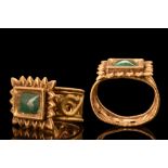 BYZANTINE GOLD RING WITH EMERALD