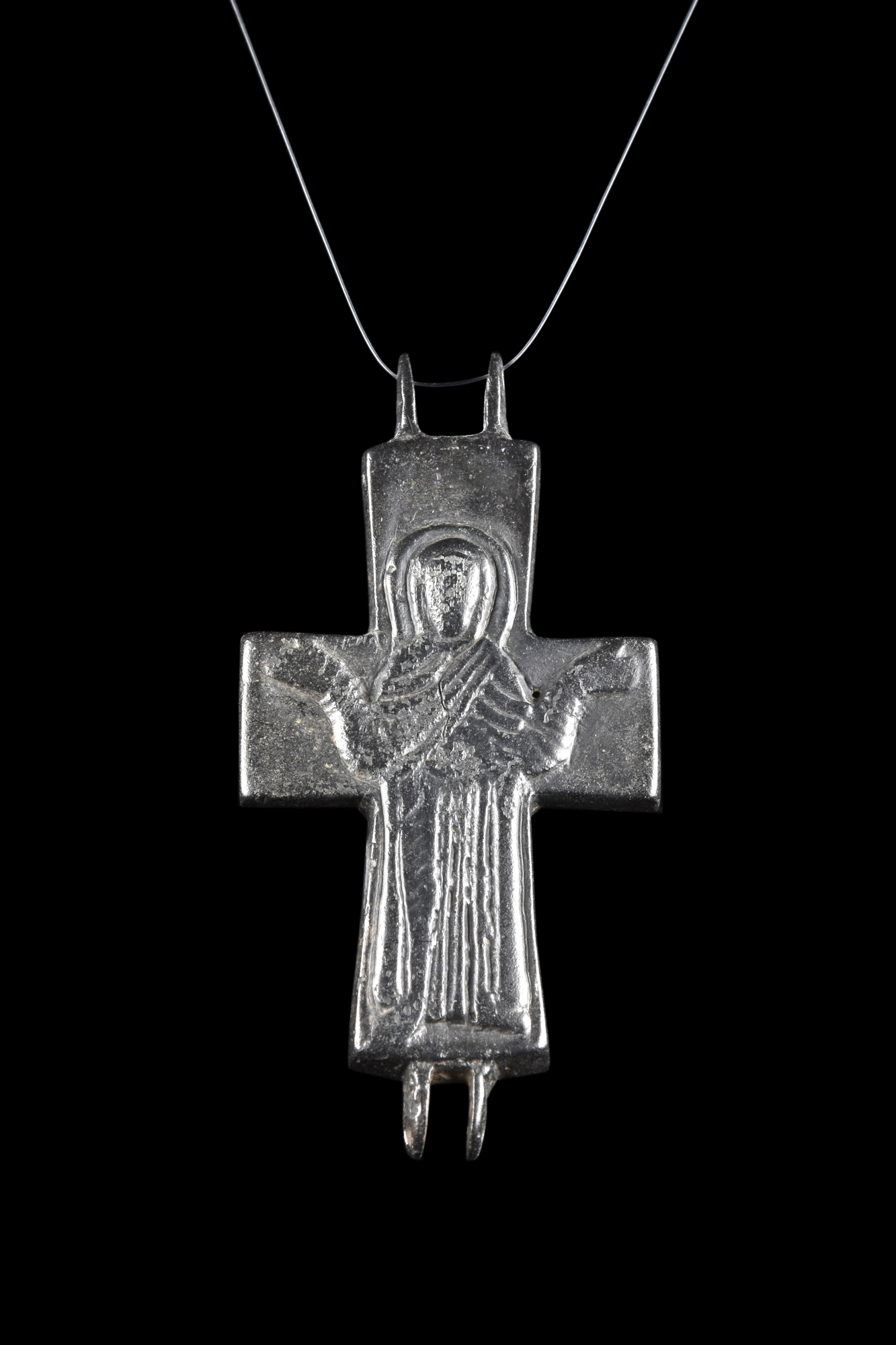 BYZANTINE BRONZE RELIQUARY CROSS