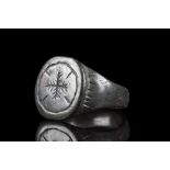 BYZANTINE BRONZE RING WITH CROSS