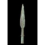 CHINESE WARRING STATES BRONZE DECORATED SPEAR