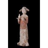 CHINESE TANG DYNASTY TERRACOTTA FEMALE ATTENDANT - TL TESTED