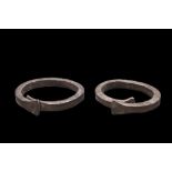 CELTIC IRON AGE SILVER PAIR OF BRACELETS