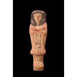 EGYPTIAN TERRACOTTA PAINTED SHABTI