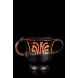 APULIAN XENON WARE MINIATURE KANTHAROS VESSEL