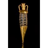 RARE HELLENISTIC GLASS AND GOLD AMPHORISKOS PENDANT - FULL REPORT