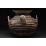 HUGE DAUNIAN POTTERY VESSEL WITH HANDLES