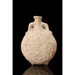 EGYPTIAN FAIENCE NEW YEAR'S FLASK WITH WEDJAT-EYE