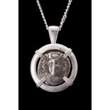 LARISSA SILVER DRACHM IN SILVER PENDANT