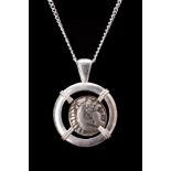 ALEXANDER III SILVER DRACHM IN SILVER PENDANT