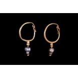 ROMAN GOLD FILIGREE EARRINGS WITH PEARLS