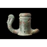 ROMAN BRONZE CHARIOT FITTING WITH SWAN HEAD