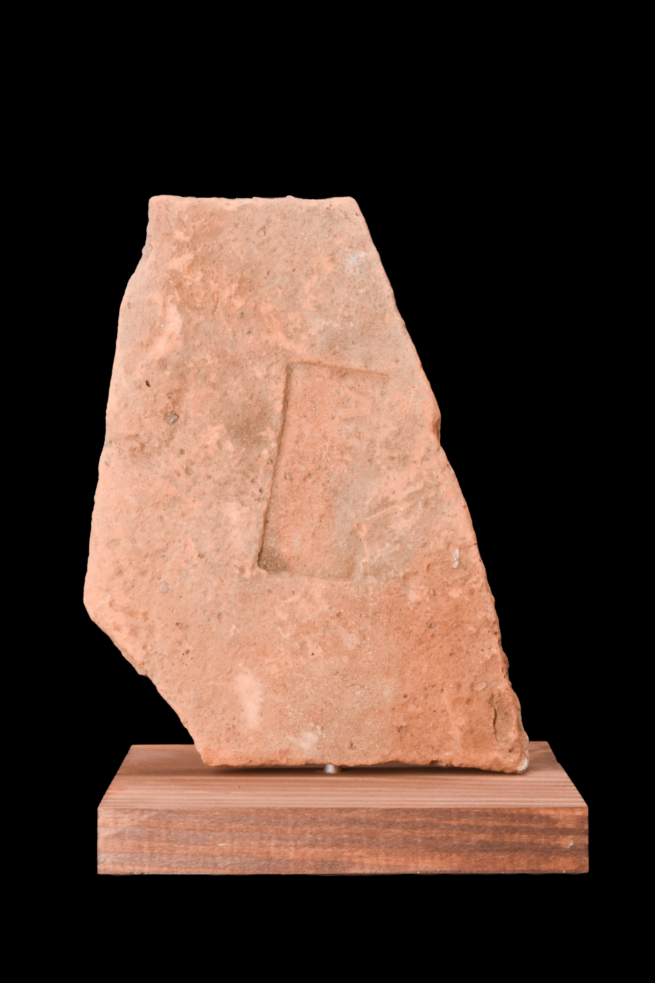 ROMAN TERRACOTTA BRICK WITH STAMP ON STAND