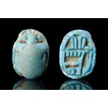 EGYPTIAN GLAZED STEATITE SCARAB