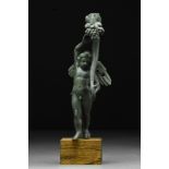 ROMAN BRONZE WINGED CUPID FIGURINE - WITH REPORT