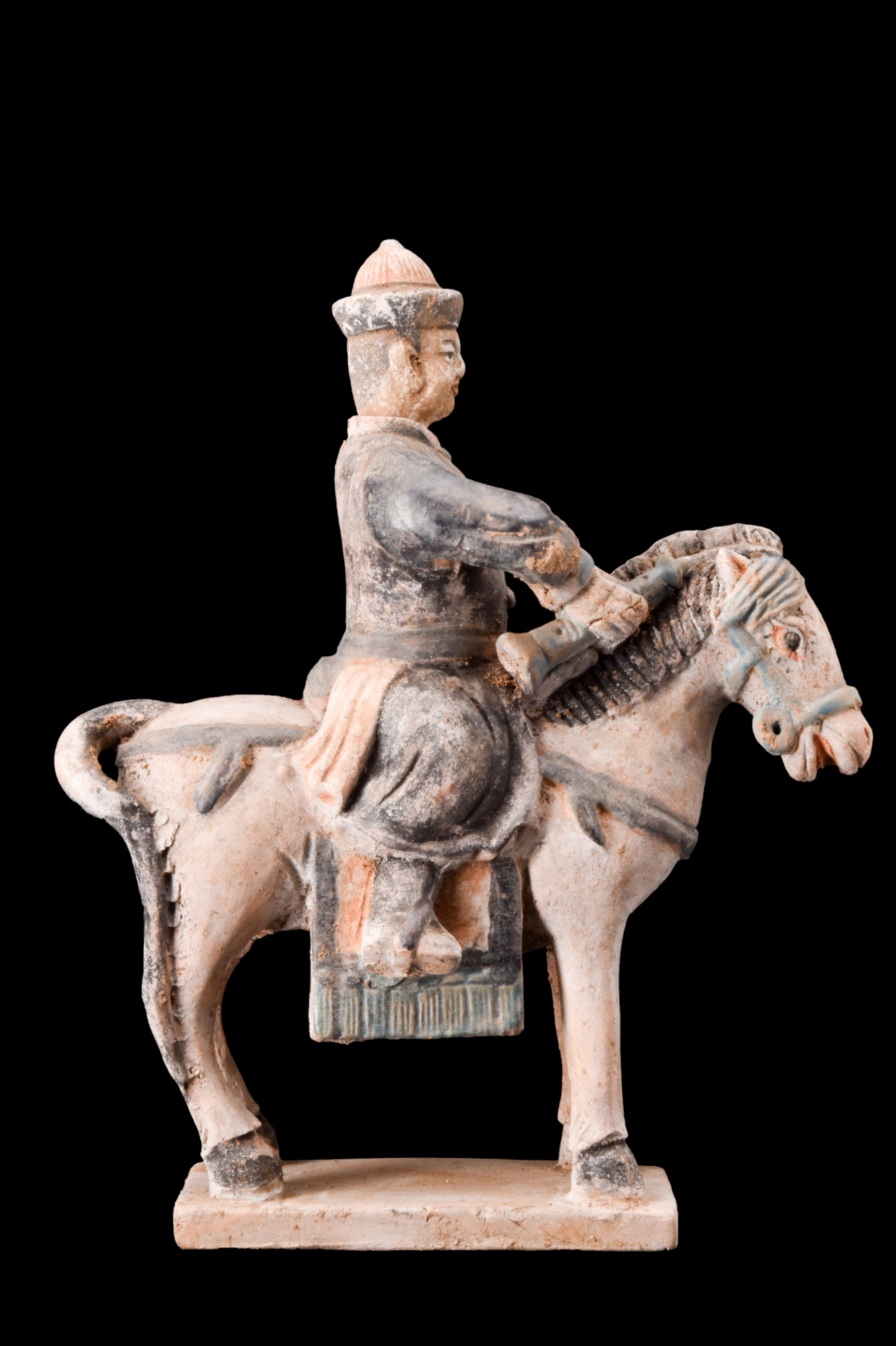 CHINESE MING DYNASTY GLAZED TERRACOTTA RIDER ON A HORSE - Image 6 of 8