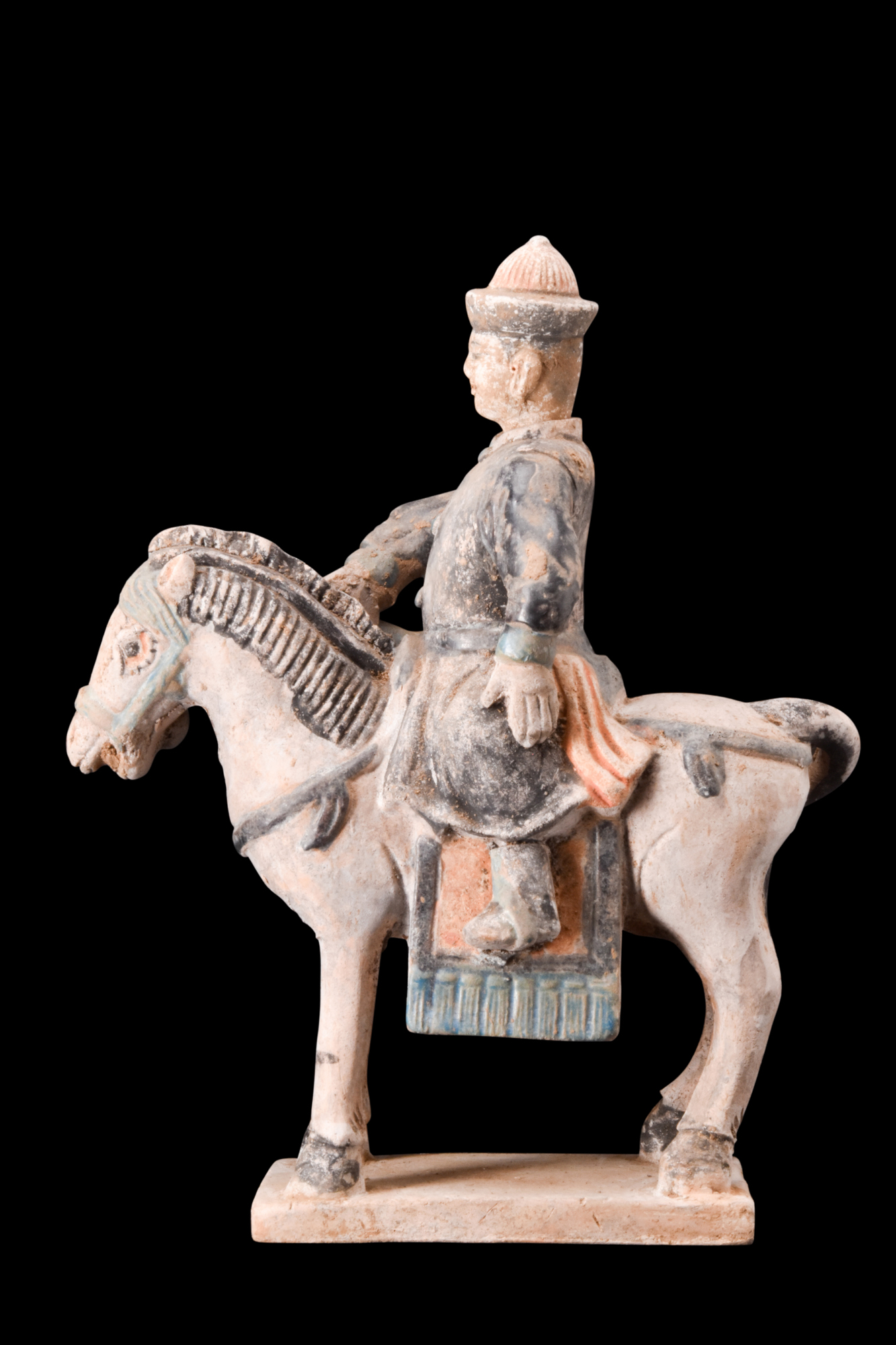 CHINESE MING DYNASTY GLAZED TERRACOTTA RIDER ON A HORSE - Image 3 of 8