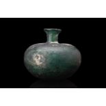 ISLAMIC GREEN GLASS FLASK