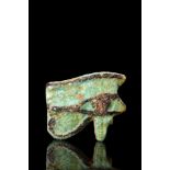 EGYPTIAN BLUE FAIENCE WEDJAT-EYE AMULET