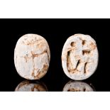 EGYPTIAN STEATITE SCARAB DEDICATED TO NEB-MAAT-RE