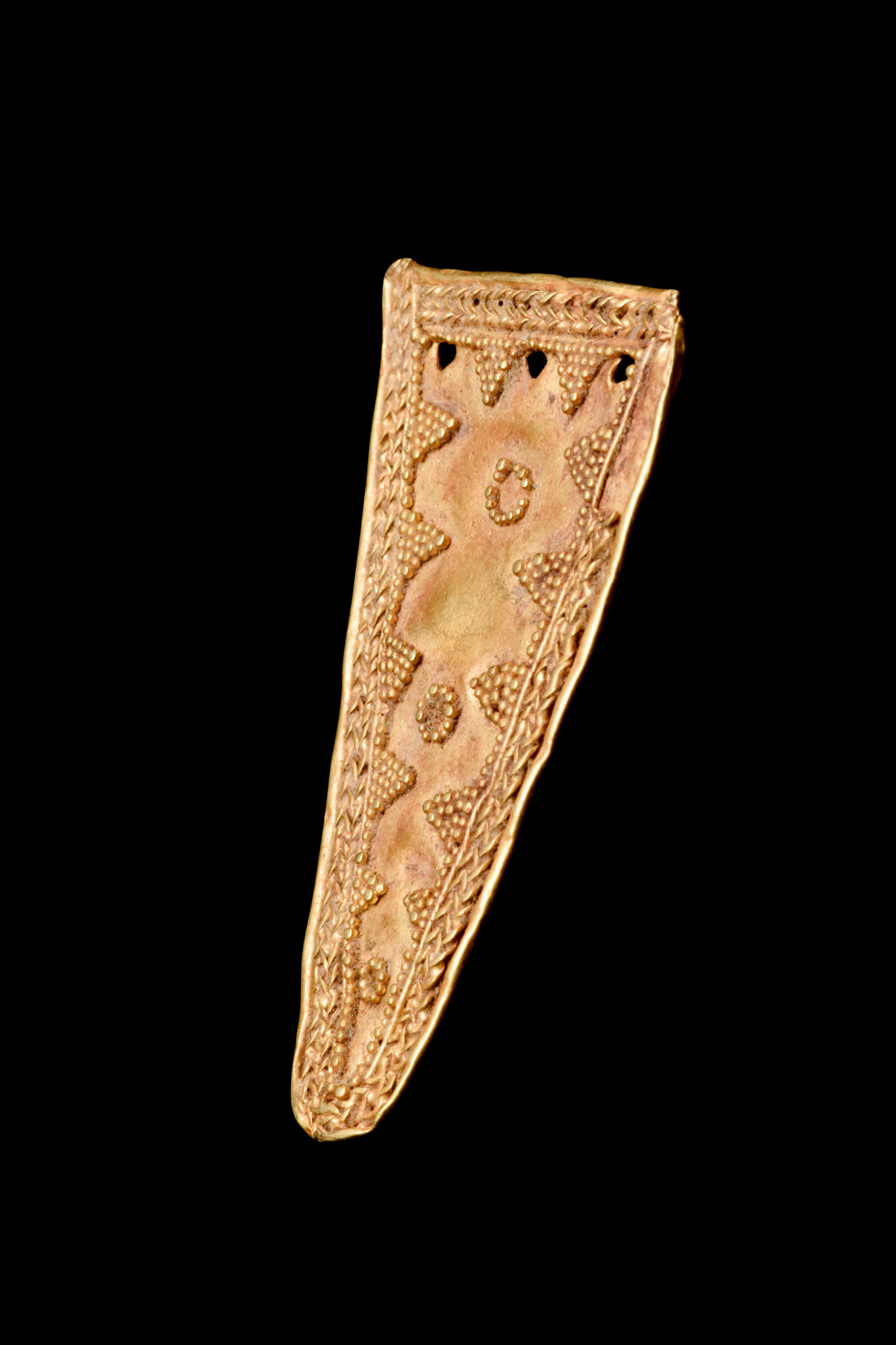 VIKING GOLD STRAP END WITH GRANULATION - Image 4 of 6