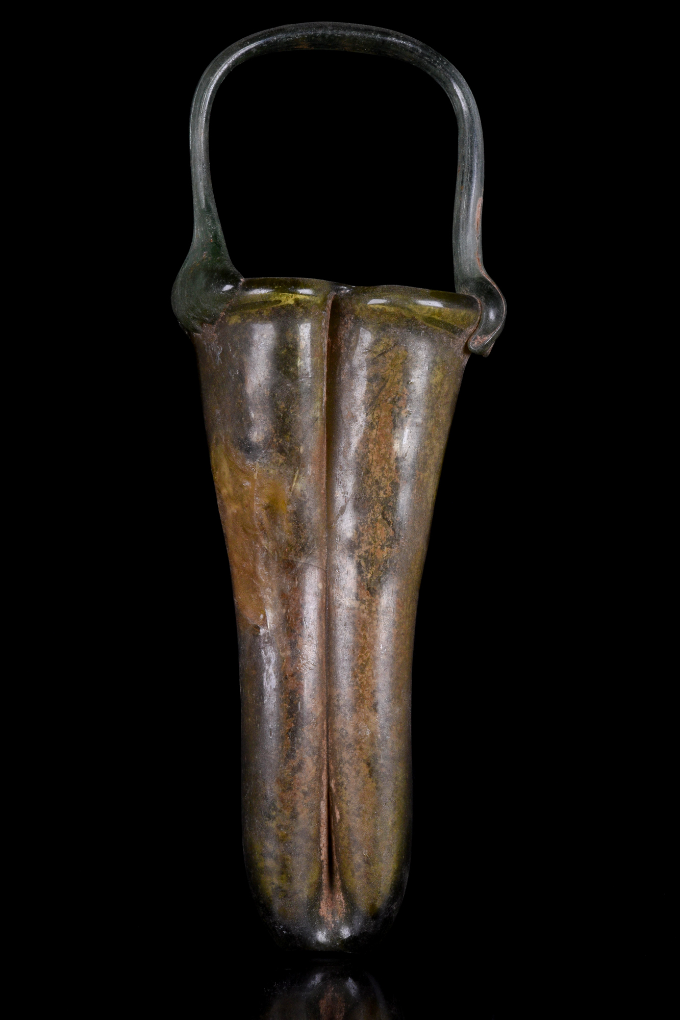 ANCIENT ROMAN GLASS DOUBLE BALSAMARIUM - Image 2 of 9