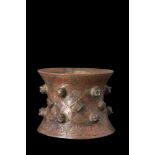 KHORASAN BRONZE DECORATED MORTAR