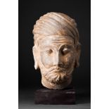 GANDHARAN SCHIST HEAD OF A NOBLEMAN