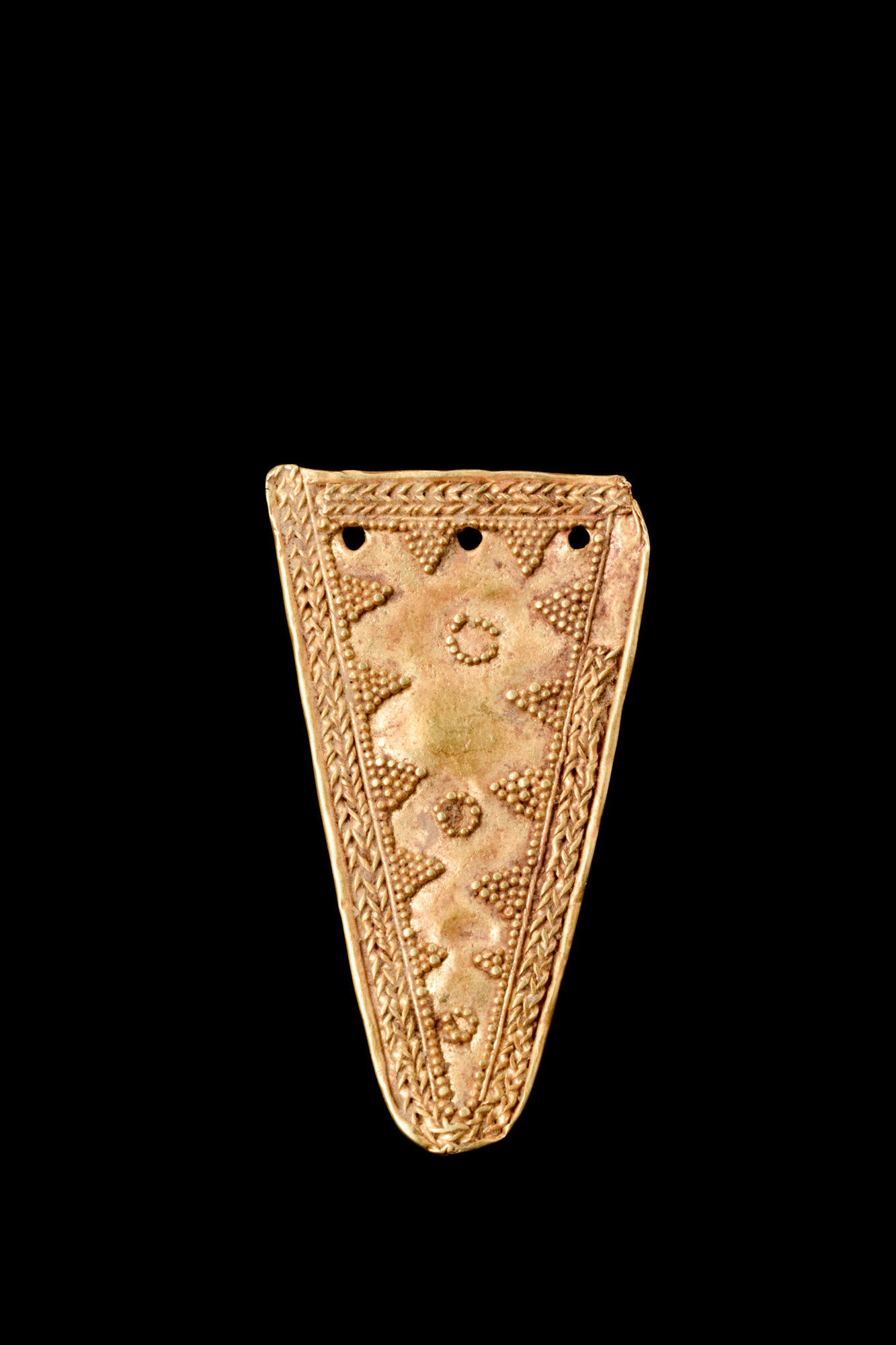 VIKING GOLD STRAP END WITH GRANULATION