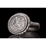 MEDIEVAL BRONZE RING WITH STAR OF BETHLEHEM