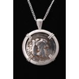 ALEXANDER THE GREAT SILVER TETRADRACHM COIN PENDANT