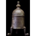 MAMLUK REVIVAL SILVER AND BRASS INCENSE BURNER