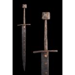 MEDIEVAL IRON DAGGER WITH SQUARE POMMEL