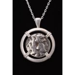 ALEXANDER THE GREAT SILVER TETRADRACHM COIN PENDANT