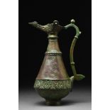 SELJUK BRONZE EWER WITH LAMP-SHAPED SPOUT