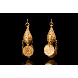 OTTOMAN PAIR OF GOLD EARRINGS
