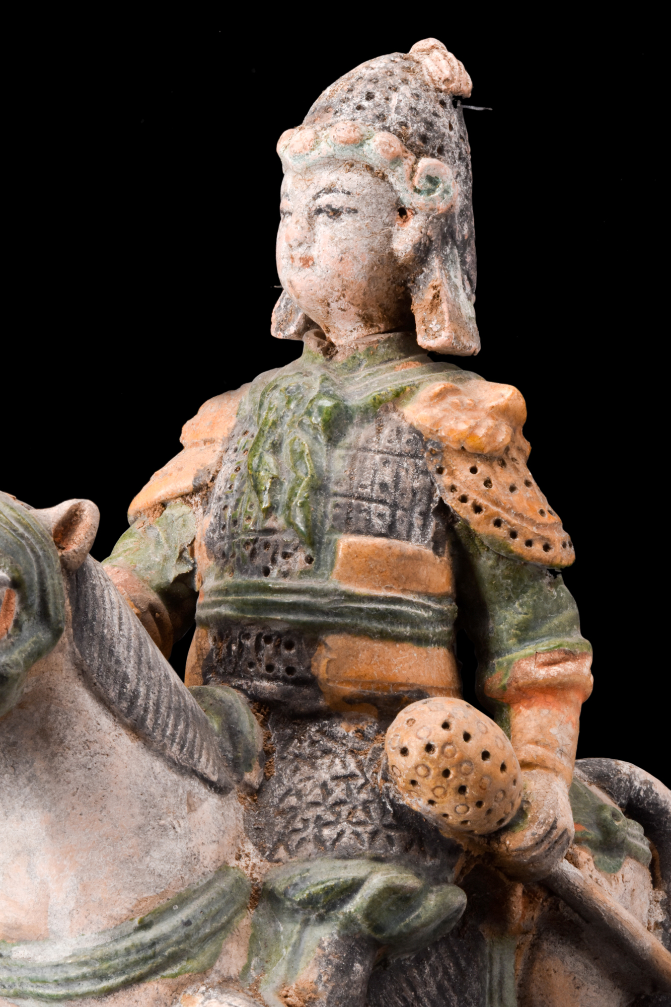 CHINESE MING DYNASTY GLAZED TERRACOTTA RIDER ON A HORSE - Image 9 of 9