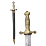 A FRENCH M1850 FOOT ARTILLERY SHORT SWORD AND SCABBARD