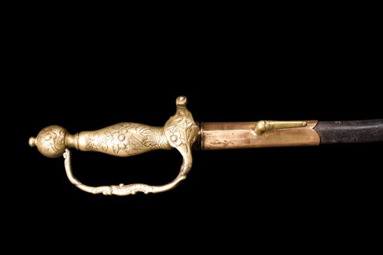 A BAROQUE FRENCH SMALL SWORD GILT BRONZE WITH SCABBARD - Image 8 of 14