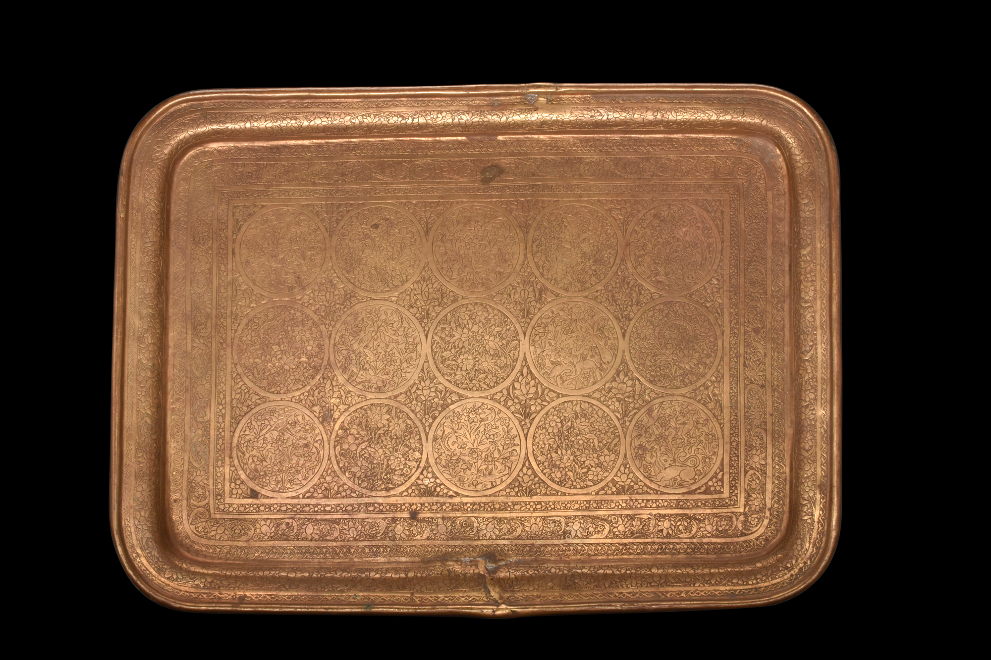 ISLAMIC DECORATED BRASS TRAY - Image 2 of 9