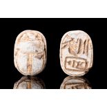 EGYPTIAN STEATITE SCARAB WITH THUTMOSE