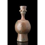 ABBASID BRONZE DECORATED BOTTLE