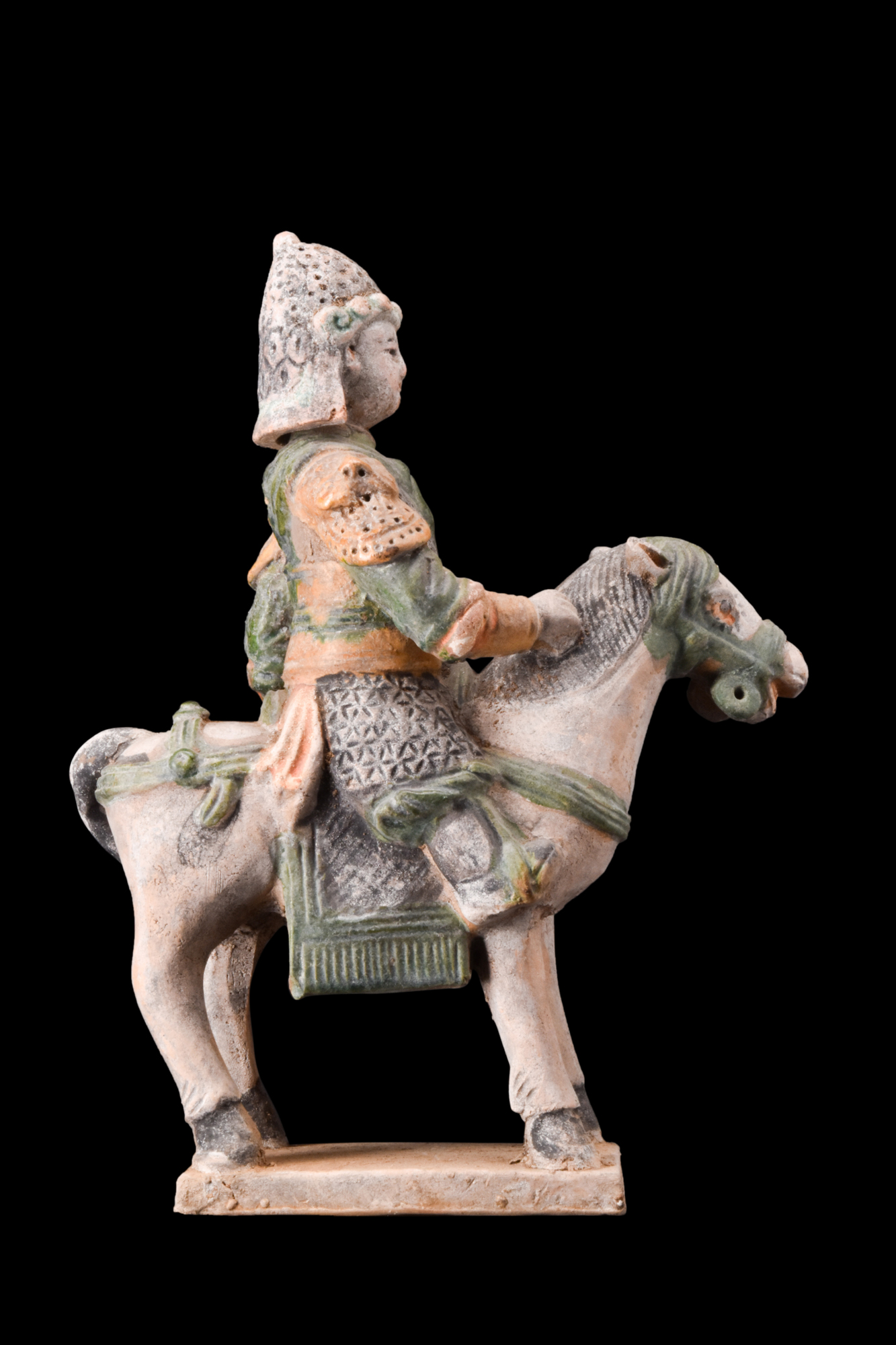 CHINESE MING DYNASTY GLAZED TERRACOTTA RIDER ON A HORSE - Image 7 of 9