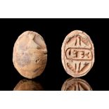 EGYPTIAN STEATITE THUTMOSE SCARAB