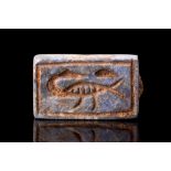 EGYPTIAN RECTANGULAR PLAQUE DEPICTING DUCK