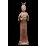 CHINESE TANG DYNASTY TERRACOTTA FEMALE MUSICIAN - TL TESTED