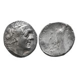 PTOLEMY II AR. TETRADRACHM - DOUBLE STRUCK