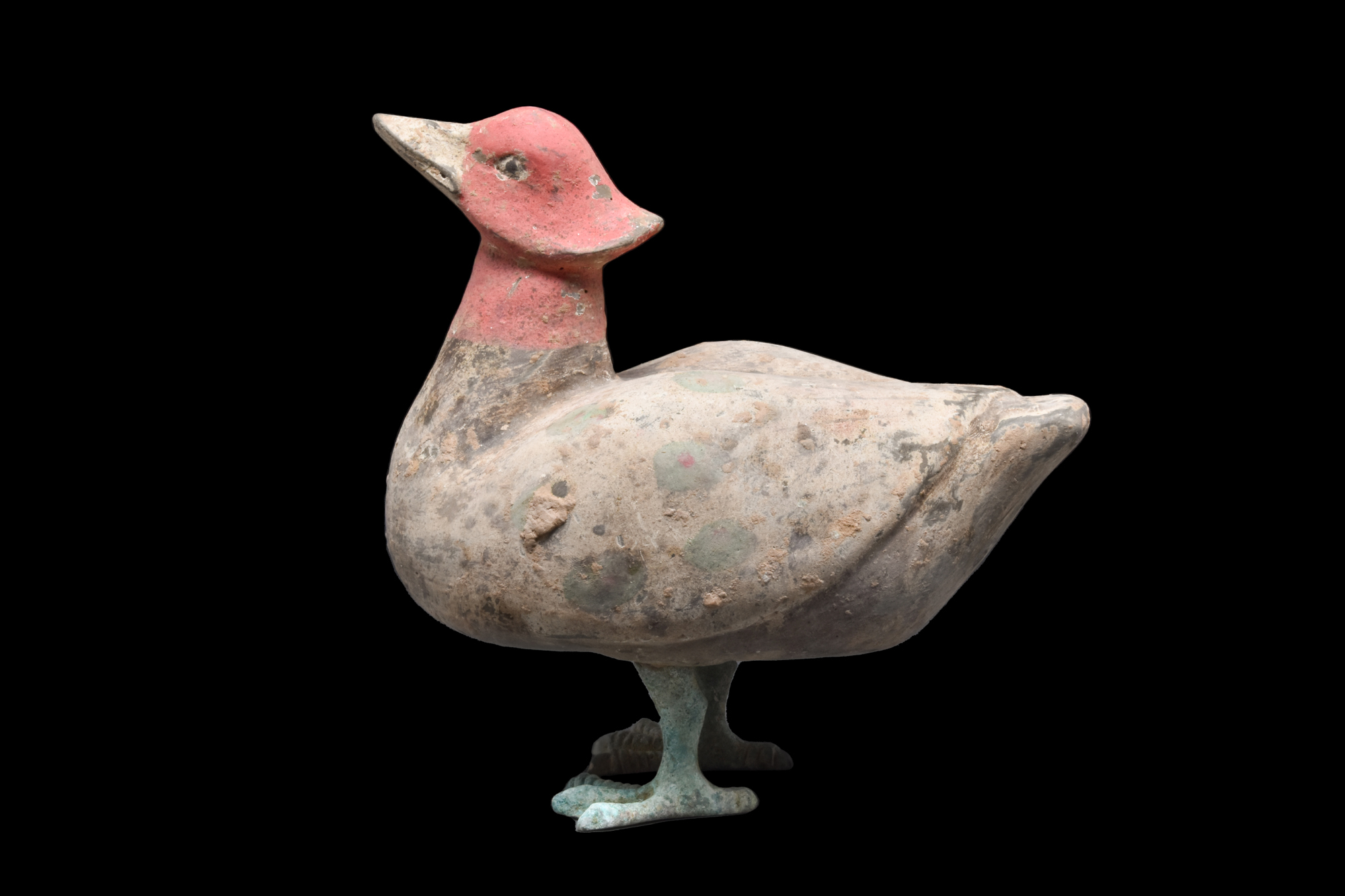 CHINESE HAN DYNASTY POTTERY DUCK - TL TESTED - Image 2 of 6