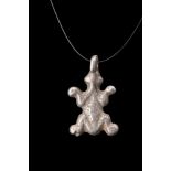 HELLENISTIC HOLY LAND SILVER FROG PENDANT