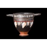 GNATHIAN BLACK-GLAZE POTTERY SKYPHOS