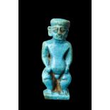 EGYPTIAN FAIENCE AMULET OF PATAIKOS